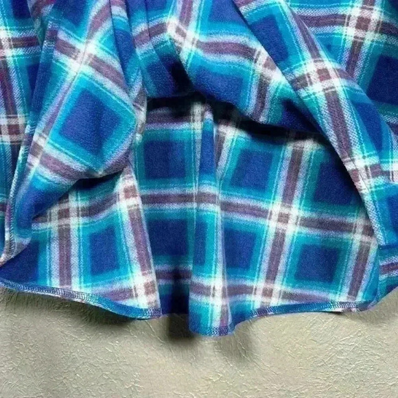 RIDERS BY LEE Super Soft Flannel Fleece Button Up Blue Plaid Top Women 1X - Picture 11 of 11